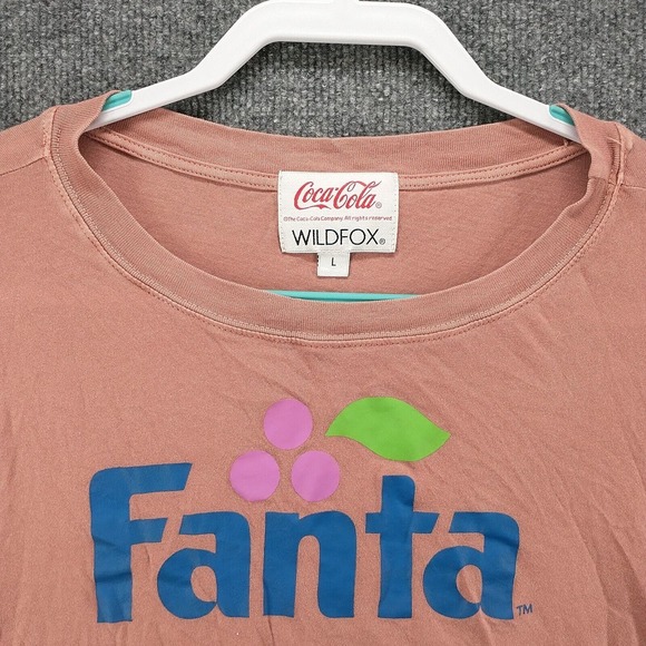 Wildfox Coca Cola Women's Grape Fanta Crop Top Brownish Red Large Crew Neck - Picture 3 of 13